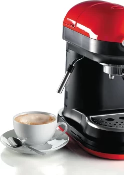 Ariete Siebträger-Espressomaschine Moderna Mit Kaffeemühle Und Aufschäumdüse, Rot/schwarz -Küchenkochgeschirr Geschäft 059e775a5966f33e688880a13009dab9