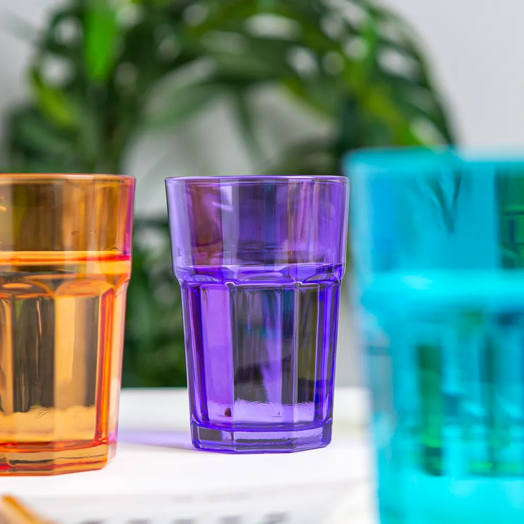 Rink Drink 6 Stück Farbige Gläser Highball-Set - Vibrant Multicolored Partei-Cocktail-Trinken Tumblers - 365ml - 6 Farben 5 Rink Drink 6 Stück Farbige Gläser Highball-Set - Vibrant Multicolored Partei-Cocktail-Trinken Tumblers - 365ml - 6 Farben – Bild 5
