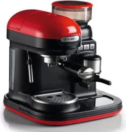 Ariete Siebträger-Espressomaschine Moderna Mit Kaffeemühle Und Aufschäumdüse, Rot/schwarz -Küchenkochgeschirr Geschäft 0e3fcd47c289b6e3c647b117f6097428