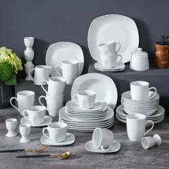 MALACASA, Serie Elisa, 50-teilig Tafelservice Aus Porzellan Für 6 Personen, Kombiservice Frühstückservice Kaffeeservice Mit Eierbecher, Kaffeetassen, Untertassen, Müslischalen, Dessertteller 13 MALACASA, Serie Elisa, 50-teilig Tafelservice Aus Porzellan Für 6 Personen, Kombiservice Frühstückservice Kaffeeservice Mit Eierbecher, Kaffeetassen, Untertassen, Müslischalen, Dessertteller -Küchenkochgeschirr Geschäft 0fff2d372201425aa018fdc19d09c4b6