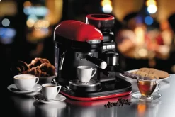 Ariete Siebträger-Espressomaschine Moderna Mit Kaffeemühle Und Aufschäumdüse, Rot/schwarz -Küchenkochgeschirr Geschäft 11cf9b15677d5279ed3f465705510ffe