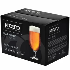 KROSNO Harmony Lager Biergläser, 6er-Set, 500 Ml