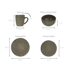 CreaTable 23770 Kombiservice Granit Für 4 Personen, Steinzeug (1 Set, 16-teilig) 10 CreaTable 23770 Kombiservice Granit Für 4 Personen, Steinzeug (1 Set, 16-teilig) -Küchenkochgeschirr Geschäft 14e1fc290e65b1e49e3286d7707e106d