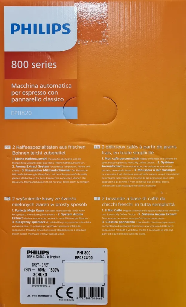 PHILIPS Kaffeevollautomat 800 Series EP0824/00 Mit Automatischer Entkalkung 4 PHILIPS Kaffeevollautomat 800 Series EP0824/00 Mit Automatischer Entkalkung – Bild 4