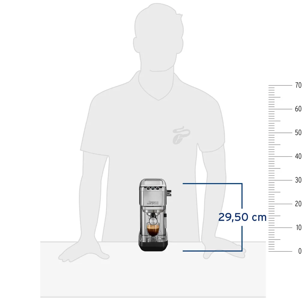 Tchibo Siebträger Espressomaschine „Lapressa“, Mit Doppelauslauf Und Milchaufschäumdüse (15 Bar, 980ml Wassertank), Inkl. Zwei Doppelwandigen Sieben, Für Espresso Und Milchschaum, Edelstahl 4 Tchibo Siebträger Espressomaschine „Lapressa“, Mit Doppelauslauf Und Milchaufschäumdüse (15 Bar, 980ml Wassertank), Inkl. Zwei Doppelwandigen Sieben, Für Espresso Und Milchschaum, Edelstahl – Bild 4