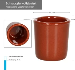 MamboCat 12er Ton Schnapsbecher 50 Ml Vollglasiert Shot-Glas Mediterran Unikat Handarbeit Tonbecher 9 MamboCat 12er Ton Schnapsbecher 50 Ml Vollglasiert Shot-Glas Mediterran Unikat Handarbeit Tonbecher -Küchenkochgeschirr Geschäft 1b9464e82415ad9215d7a2092e130cd9