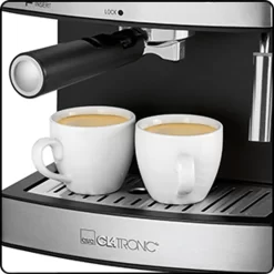 Clatronic ES 3643 Espresso- Und Cappuccino-Automat, 15 Bar Pumpdruck, Tassenvorwärmfunktion, Mit Aufschäum- Und Heißwasserfunktion -Küchenkochgeschirr Geschäft 1f1475e93c387df5d03b7af67fade9bb