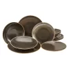 CreaTable 22409 Tafelservice Rusty Für 8 Personen, Porzellan, Braun (1 Set, 12-teilig)