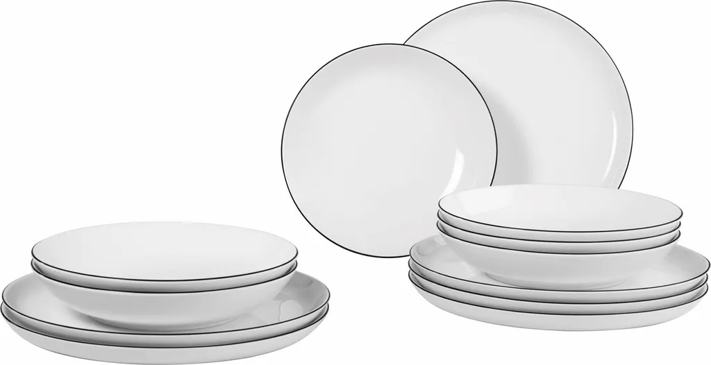 Seltmann Weiden Tafelservice Lido Schwarz Mit Farbrand Zeitlos 5 Seltmann Weiden Tafelservice Lido Schwarz Mit Farbrand Zeitlos – Bild 5