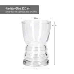 6tlgSet Barista-Gläser Espresso Tee Kaffee 120ml Glas Theke Mini-Bar Servier-Geschirr Tafel Gastro -Küchenkochgeschirr Geschäft 26f093f43d8f5d23a730b09824a9f6d4