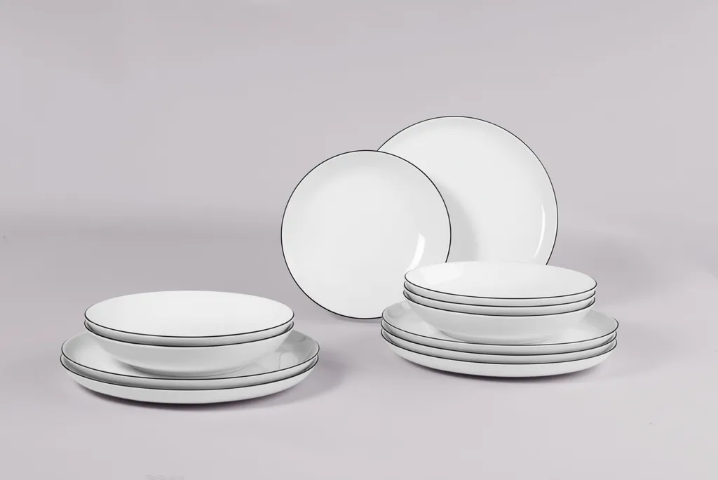 Seltmann Weiden Tafelservice Lido Schwarz Mit Farbrand Zeitlos 2 Seltmann Weiden Tafelservice Lido Schwarz Mit Farbrand Zeitlos – Bild 2