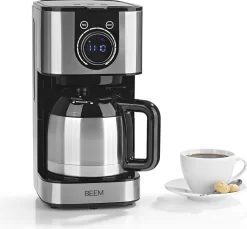 BEEM FRESH-AROMA-SWITCH Filterkaffeemaschine - Thermo Edelstahl 1 L Thermoskanne Bedienrad 24h-Timer 800 W Für 4-8 Tassen Kaffeemaschine Timer -Küchenkochgeschirr Geschäft 31144091f81c61c0b937227dff3944a5