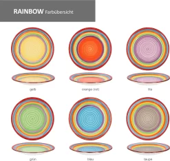 Tellerset Rainbow 18-tlg. 6 Personen Steingut Tafelservice Dessertteller Speiseteller Suppenteller -Küchenkochgeschirr Geschäft 31c8ae4713263fafa9c8f502662a9dac