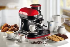 Ariete Siebträger-Espressomaschine Moderna Mit Kaffeemühle Und Aufschäumdüse, Rot/schwarz -Küchenkochgeschirr Geschäft 31fc9a2313f69f9d9210147e4769ddce