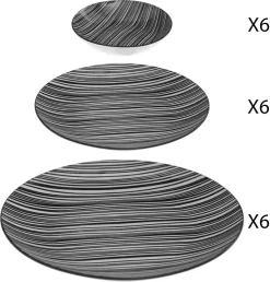 Teller-Set BOHEMIA ZEBRE, 18-teilig