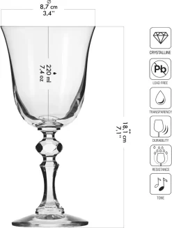KROSNO Krista Kleine Rotweingläser, 6er-Set, 220 Ml -Küchenkochgeschirr Geschäft 3427006fb051c17bf5db21db1d8fa36f