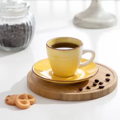 Kaffeeservice Steinzeug, Vancasso BONITA 12 Teiliges Kaffeeset, Cappuccino Tassenset Für 6 Personen, Tassen Und Untertassen -Küchenkochgeschirr Geschäft 347b48b53a851b888334949a14d759c4