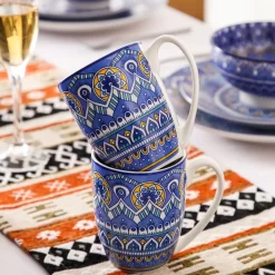 Vancasso Tafelservice Porzellan, Mandala 16 Teiliges Essgeschirr Kombiservice, Handbemaltes Geschirrset Für 4 Personen, Böhmischer Stil -Küchenkochgeschirr Geschäft 34a65c5387668ed2459e53c345012391