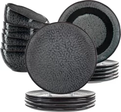 Leonardo Keramikgeschirr-Set Matera 18tlg. Grau, 026055