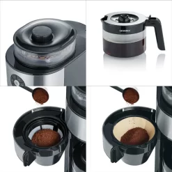 Severin KA 4811 Filterkaffeemaschine Mit Mahlwerk Für 6 Tassen Edelstahl Schwarz -Küchenkochgeschirr Geschäft 3ca2cd2727412230f3230c337b8c9f19