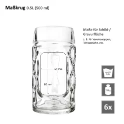 6er Set Maßkrug 0,5L Geeicht Halber Liter Bierkrug Bierglas Perfekt Geeignet Für Gastronomie -Küchenkochgeschirr Geschäft 3da49adcc7eb0c80c0ea82c338880c1d