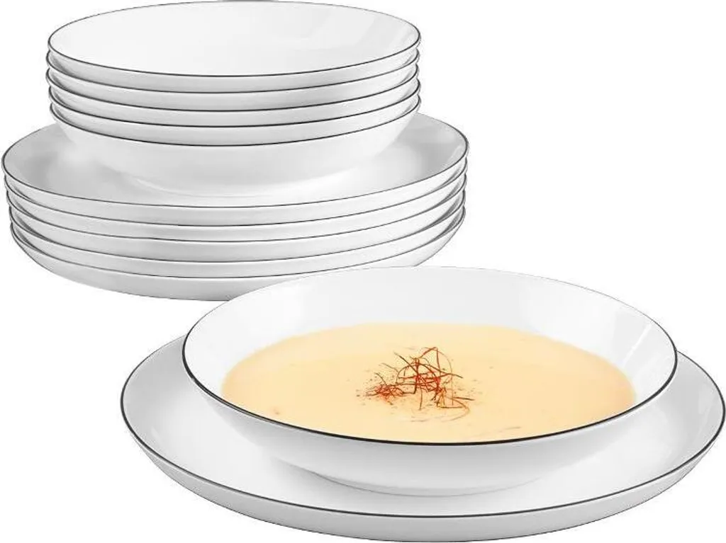 Seltmann Weiden Tafelservice Lido Schwarz Mit Farbrand Zeitlos 14 Seltmann Weiden Tafelservice Lido Schwarz Mit Farbrand Zeitlos – Bild 14