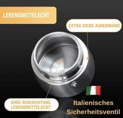 Thiru Espressokocher Induktion L Premium Mokkakanne Aus Edelstahl Inkl. Toolset (Schwarz, 6 Tassen (300ml)) -Küchenkochgeschirr Geschäft 44a285bb2eeae923334e376746e948cb