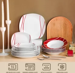 MALACASA, Serie Felisa, 36 Tlg. Set Porzellan Geschirrset Tafelservice Mit 12 Speiseteller, 12 Dessertteller, 12 Suppenteller Für 12 Personen 9 MALACASA, Serie Felisa, 36 Tlg. Set Porzellan Geschirrset Tafelservice Mit 12 Speiseteller, 12 Dessertteller, 12 Suppenteller Für 12 Personen -Küchenkochgeschirr Geschäft 45009cb1984b3f1d2b86a2087161c102