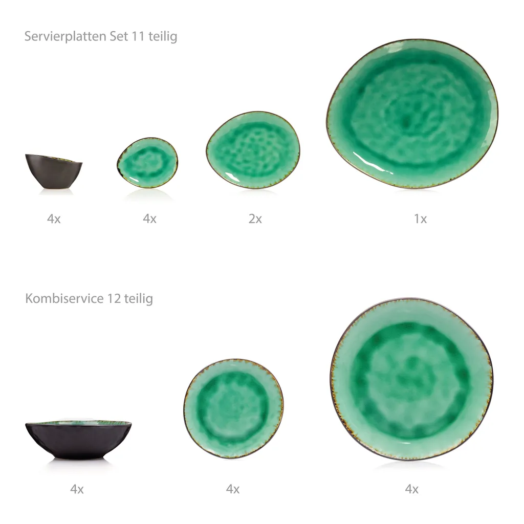 Sänger SÄNGER Steingut Geschirrset Palm Beach, Tafelservice & Servierplatten Set 23 Teilig Für 4 Personen 5 Sänger SÄNGER Steingut Geschirrset Palm Beach, Tafelservice & Servierplatten Set 23 Teilig Für 4 Personen – Bild 5