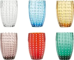 ZAFFERANO Perle Set 6 Gläser Tumbler Mix