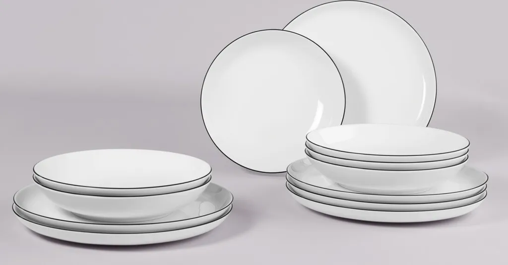 Seltmann Weiden Tafelservice Lido Schwarz Mit Farbrand Zeitlos 8 Seltmann Weiden Tafelservice Lido Schwarz Mit Farbrand Zeitlos – Bild 8