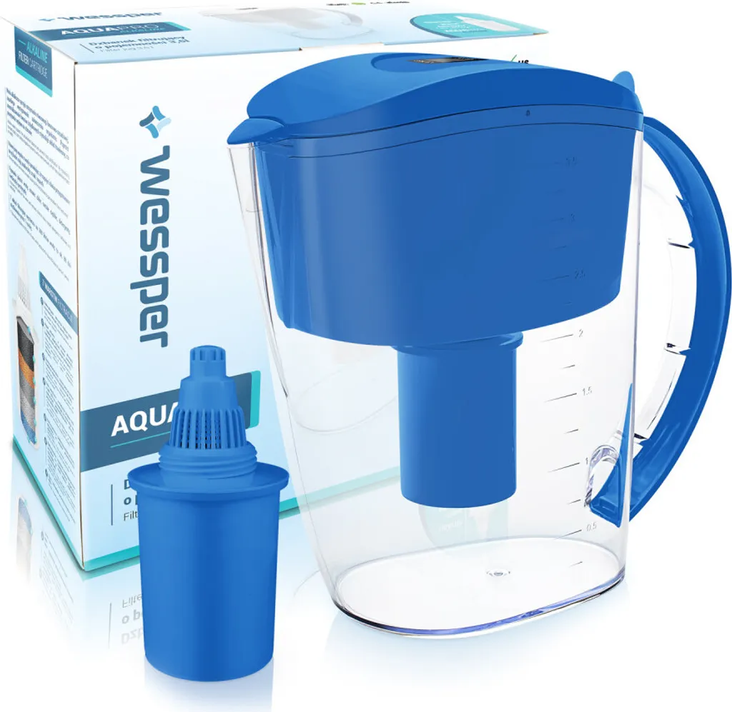 Wessper, Tischwasserfilter, Alkalisches Wasser 7-stufigen Filtrationssystem 3.5L Blau 1 Wessper, Tischwasserfilter, Alkalisches Wasser 7-stufigen Filtrationssystem 3.5L Blau
