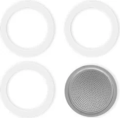 Bialetti 800002 Gummidichtung Und Filter 2T, Aluminium, Weiß -Küchenkochgeschirr Geschäft 55be01e00b85fca80b51011fde741de6