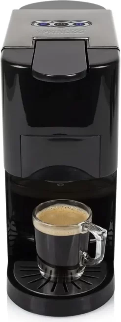 Princess 4-in-1 Multi-Kapsel-Kaffeemaschine 1450W 0,8L Schwarz Silbern -Küchenkochgeschirr Geschäft 56e31374bcdb8a93e202a7b5f8964aef