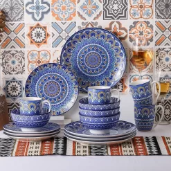 Vancasso Tafelservice Porzellan, Mandala 16 Teiliges Essgeschirr Kombiservice, Handbemaltes Geschirrset Für 4 Personen, Böhmischer Stil -Küchenkochgeschirr Geschäft 5b873736b823e020aa4f327d548bf0f6