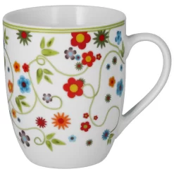 Van Well Frühstücksset 12-tlg. Für 6 Personen Serie Vario Porzellan - Farbe Wählbar, Farbe:flowers -Küchenkochgeschirr Geschäft 5d9fa5f90b7dbc7e501ce7615ff47b9b