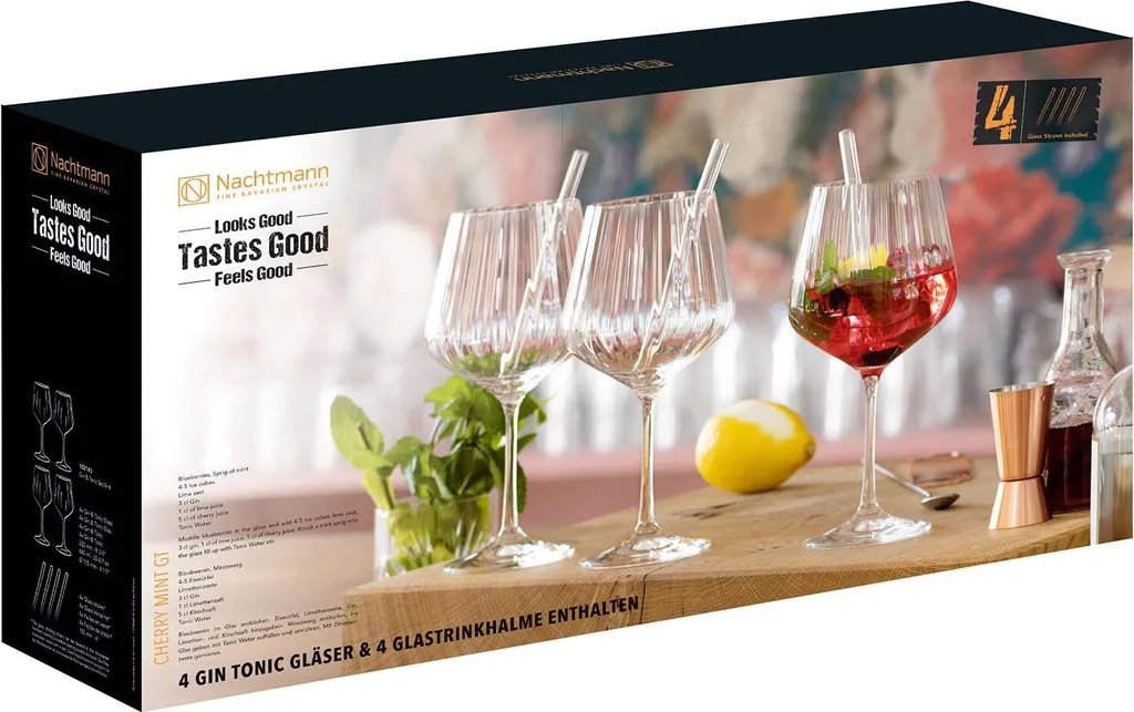 Nachtmann Gin&Tonic + 4 Glastrinkhalme 7574/8tlg. Tastes Good 103143 1 Nachtmann Gin&Tonic + 4 Glastrinkhalme 7574/8tlg. Tastes Good 103143