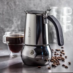 Bialetti Kitty 0,23 L Schwarz, Edelstahl - Italienische Kaffeemaschinen (0,23 L, Schwarz, Edelstahl, 4 Tassen, Edelstahl, Kitty, 1 Stück(e)) -Küchenkochgeschirr Geschäft 678e0f272ac6eedf0818ae5a98e96182