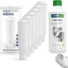 Espressomaschinen-Set: 6x AquaFloow MaxiClar Wasserfilter Für Krups Nivona Espressomaschine (Ersatz NIRF 700 / F088) + Wessper CleanMax Green Universal Entkalker Für Espressomaschine, Wasserkocher, Bügeleisen 500ml