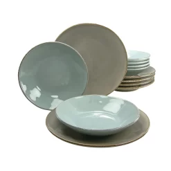 CreaTable 14397 Tafelservice Organic Oslo Für 6 Personen, Steingut (1 Set, 12-teilig)