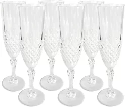 6er Set Kunststoff Champagner-Gläser Kristalleffekt 200ml / Ø6x22,5cm -Küchenkochgeschirr Geschäft 6d315061065015afc77904cd7e11fd6b