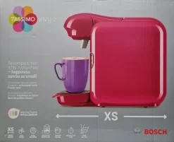 Bosch Tassimo Vivy2 Kapselmaschine TAS1401, Kompaktes Design, Vollautomatisch, Geeignet Für Alle Tassen - Pink -Küchenkochgeschirr Geschäft 710c937ae7ccbb08afbb913c91ca195a