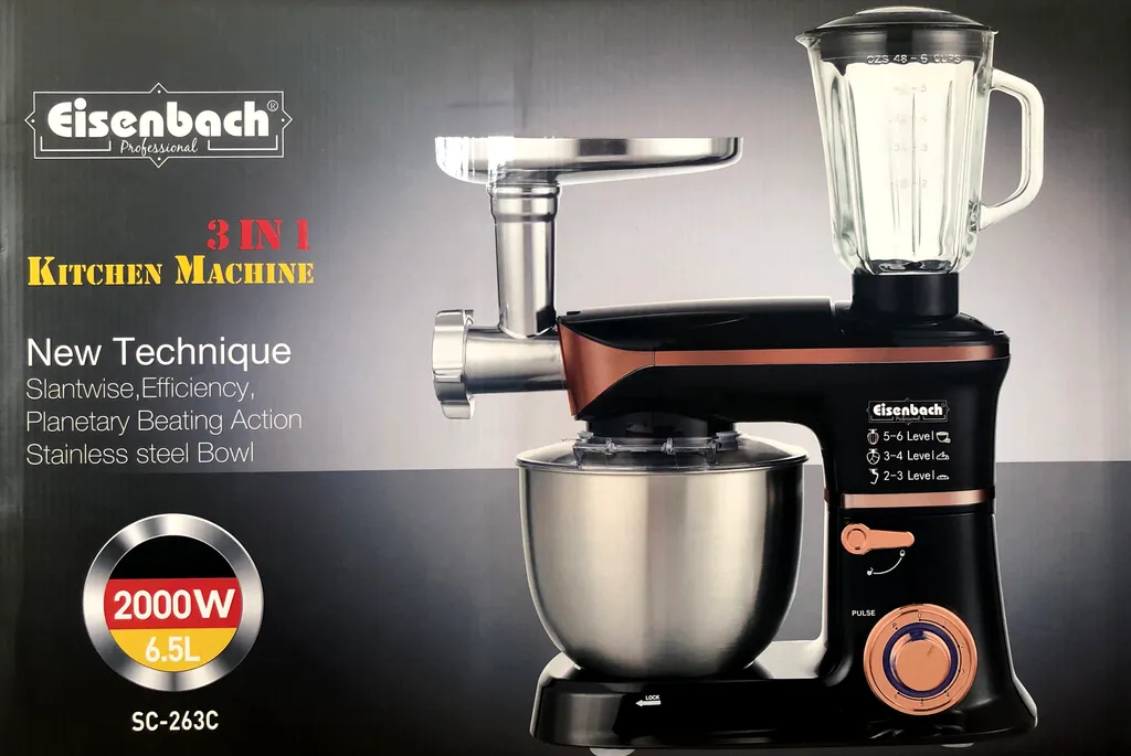 Eisenbach Teig-/Küchenmaschine 3in1 (SC263C) 1 Eisenbach Teig-/Küchenmaschine 3in1 (SC263C)