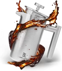 Bjørn Liebdhal French Press Edelstahl Kaffeemaschine Auch Für Camping : 0.6 Liter