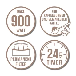 Barista Kaffeemaschine Mahlwerk 900W Edelstahl/Schwarz 12 Tassen Permanentfilter -Küchenkochgeschirr Geschäft 7c7a3c02e3ade279d01c1ebbe4c9202e