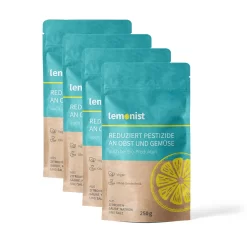 Lemonist Pestizid-Reduzierer - 4er-Set Obst- Und Gemüsereiniger Natron Zitronensäure Salz Granulat Vegan Reduzierung Von Pestiziden - Germany