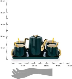 HowHomely Kaffeeservice Keramik 4 Personen - Teeservice 10-tlg. - Grün-Gold 11 HowHomely Kaffeeservice Keramik 4 Personen - Teeservice 10-tlg. - Grün-Gold -Küchenkochgeschirr Geschäft 837b3e9fa6843a81a207bfebf9da21a9