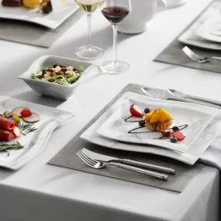MALACASA, Serie Flora, 26 Tlg. Marmor Porzellan Geschirrset Kombiservice Tafelservice Mit 6 Schalen, 6 Dessertteller, 6 Suppenteller, 6 Speiseteller, 2 Rechteckigen Platten -Küchenkochgeschirr Geschäft 91ec768cce12675618d6d4b4bca9bad2