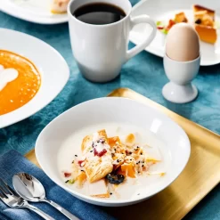 MALACASA, Serie Elisa, 40 Teilig Set Porzellan Tafelservice Kombiservice Geschirrset Mit Dessertteller, Speiseteller, Müslischalen, Eierbecher, Becher Für 8 Personen -Küchenkochgeschirr Geschäft 93d49fea6522adc671a8caafab253814