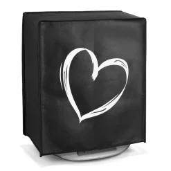 Kwmobile Hülle Kompatibel Mit Thermomix TM5 / TM6 - Küchenmaschine Abdeckhaube - In Weiß Schwarz Herz Brush